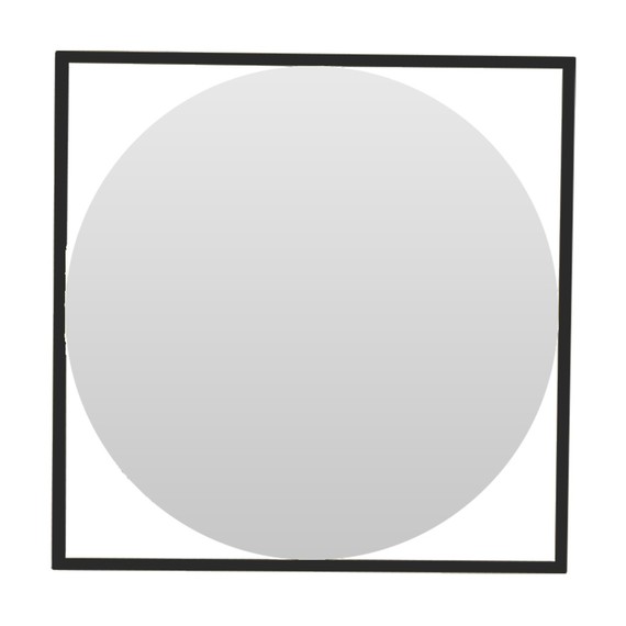 Дизайнерское настенное зеркало Glass Memory Image в металлической раме черного цвета